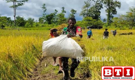 bulog-apresiasi-prajurit-tni-ikut-kawal-panen-petani-di-bekasi